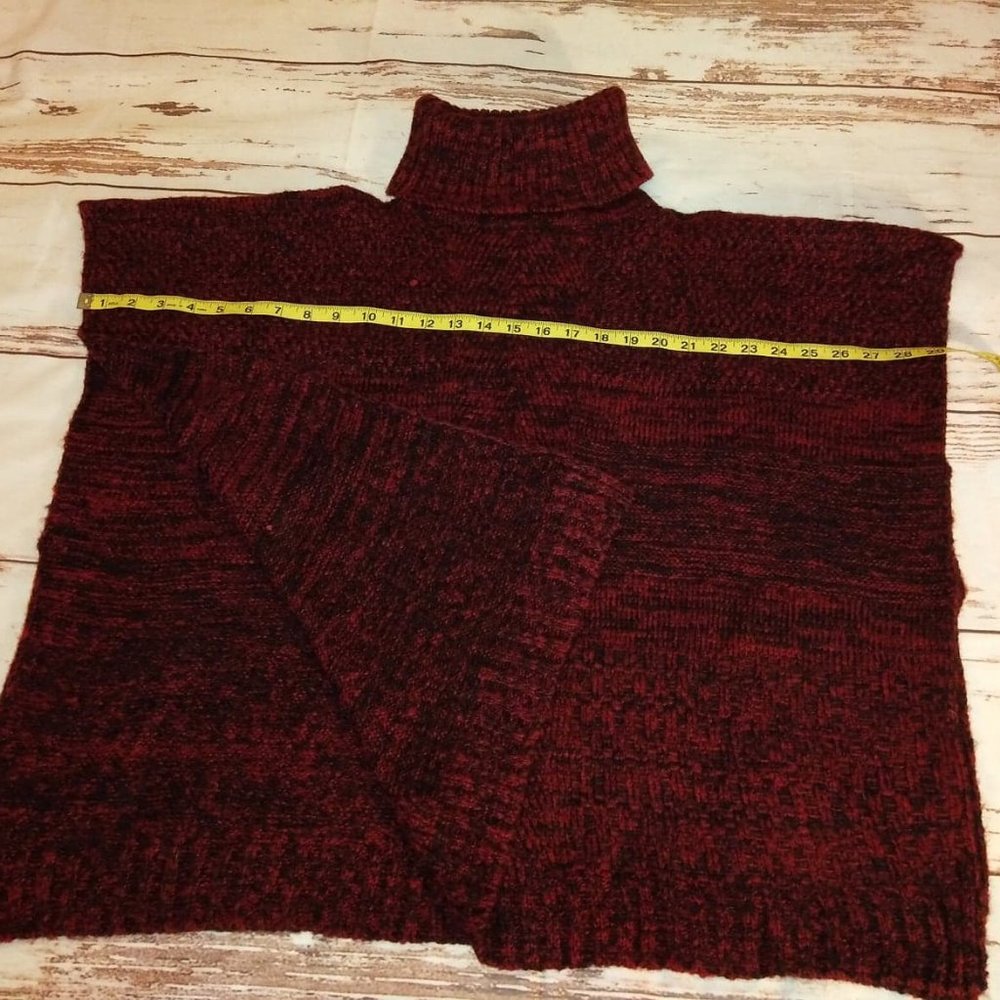 Apt. 9 Turtelneck Poncho Burgundy Red